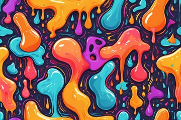 Obraz premium A colorful painting with splatters of paint that looks like a rainbow