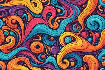 Fototapeta premium A colorful, abstract painting with swirls and circles