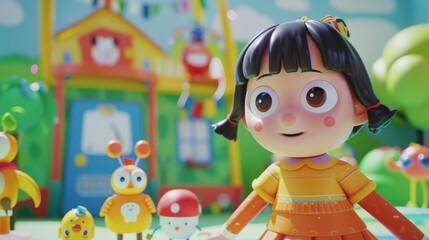 A childrens show comes alive as beloved characters are brought to life through augmented reality captivating young minds and sparking their imagination.