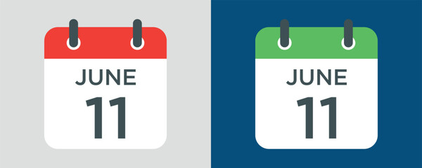 calendar - June 11 icon illustration isolated vector sign symbol