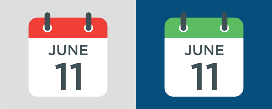 calendar - June 11 icon illustration isolated vector sign symbol