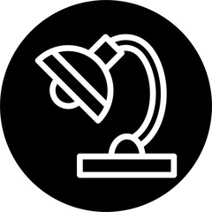 Table Lamp Line White Circle Black Icon Design