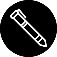 Pen Line White Circle Black Icon Design