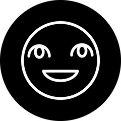 Fototapeta premium emoji Baby Smile Line White Circle Black Icon Design