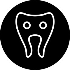 emoji tooth eye Line White Circle Black Icon Design