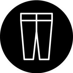 Trousers Line White Circle Black Icon Design