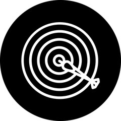 darts Line White Circle Black Icon Design