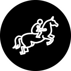 riding Line White Circle Black Icon Design