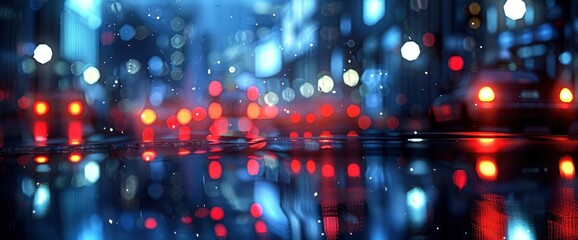 Abstract Cityscape With Neon Reflections, Background