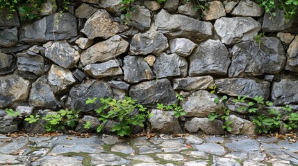 Background Stone,Natural stone garden with ample space for advertisements or product imagery.