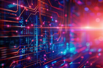 Obraz premium bstract technology lines background with smart and futuristic, intelligent communication network concept of future connected technology 