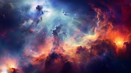 Cosmic Nebula with Swirling Gases and Ethereal Colors
