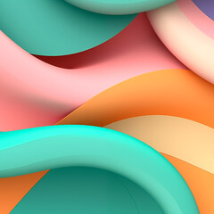 Abstract Colorful Curved Shapes Background