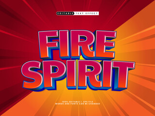 fire spirit editable text effect in game and action text style