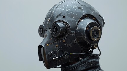 Digital Art of Cybernetic Cat: Sci-Fi Realistic Illustration in Futuristic Setting