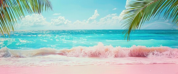 Abstract Tropical Beach With Surreal Colors, Background