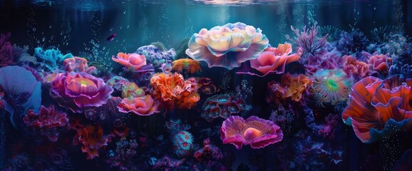 Fototapeta premium Abstract Underwater Coral Garden, Background