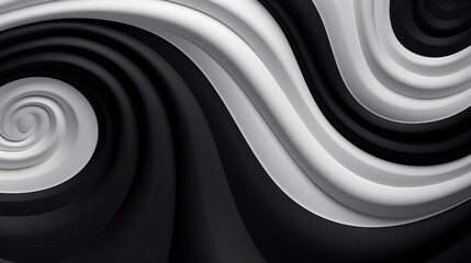 Abstract black and white swirl pattern