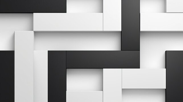 Minimalist seamless pattern with geometric shapes in monochrome