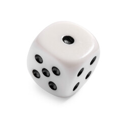 One dice isolated on white. Game cube