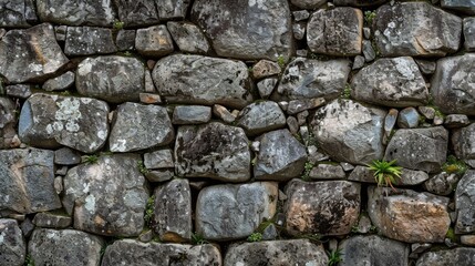Textures of Stone Walls at Machu Picchu