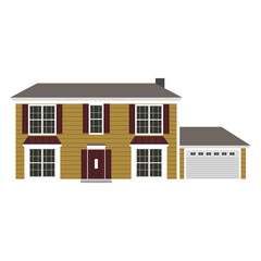 colonial style house illustration