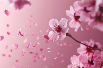 Delicate cherry blossom emoji with falling petals