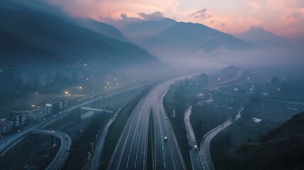 City and mountain background concept. State of mind