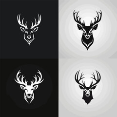 Deer head logo design vector illustration