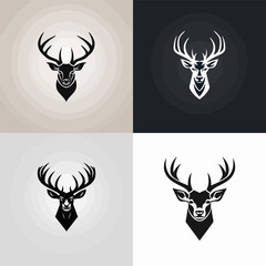 Deer head logo design vector illustration
