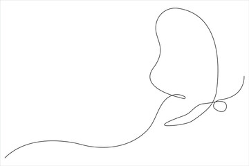 Continuous one line art drawing of butterfly design minimalism outline vector art illustration

