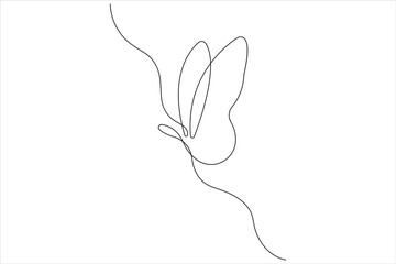 Continuous one line art drawing of butterfly design minimalism outline vector art illustration

