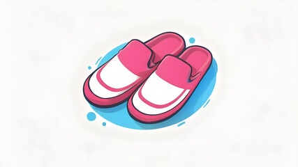 Slipper themed logo icon symbol emblem on white background, Generative AI