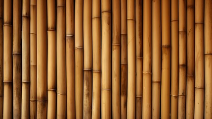 A close-up of a bamboo wall with the natural texture and color variations of bamboo stalks, captured by an HD camera for a realistic look.