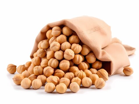 Chickpeas, isolate on white background, dicut PNG style