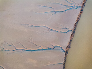 Obraz premium Close-up of mudflat texture.