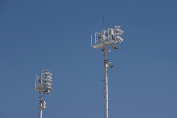 Tall sports stadion lighting masts
