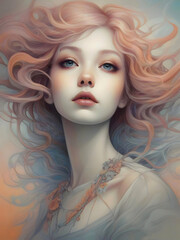 Lady Portrait Surreal Abstract Art