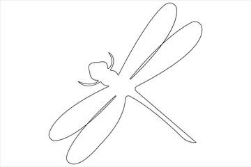  Dragonfly continuous one line art drawing of outline vector illustration