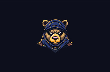 Bear warrior design vector illustration