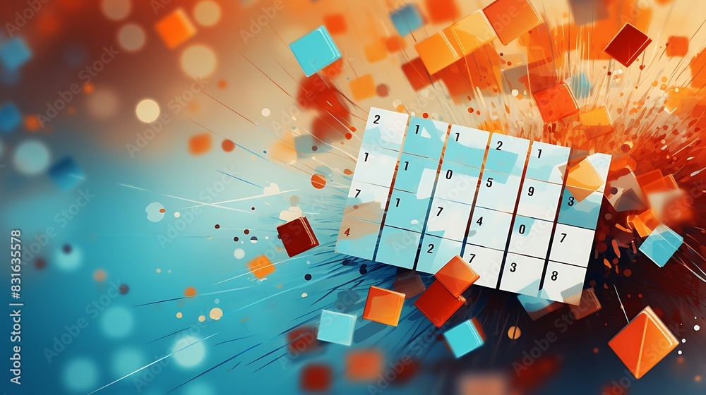 Wall mural abstract calendar time background. an abstract background with calendar pages and dates