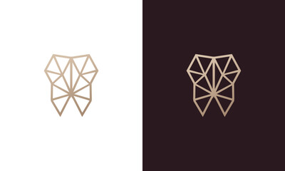 abstract dental monogram logo design vector