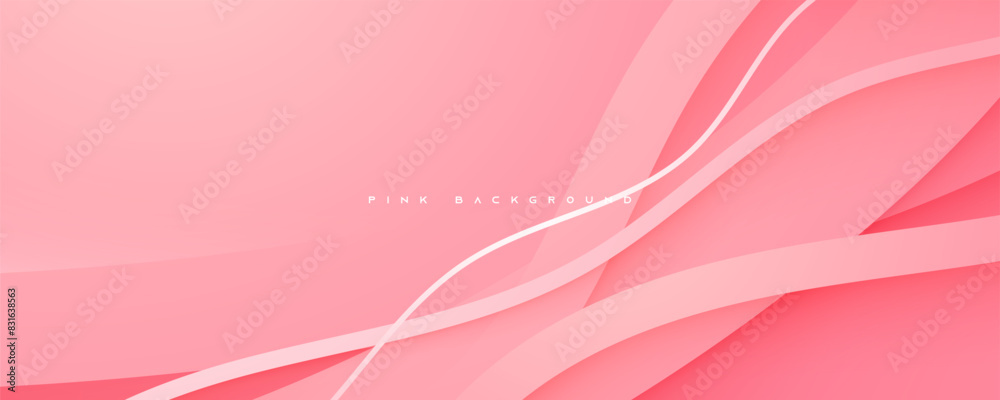 Wall mural Pink wavy shape dimension background decorative design vector