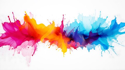 Colorful abstract background with water color splash on white paper 