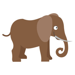 Obraz premium Elephant vector art cartoon illustration, png transparent background