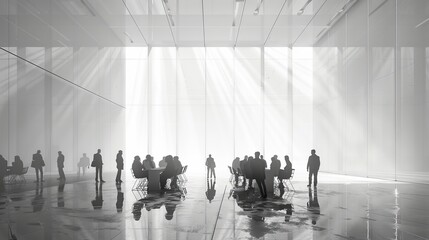 Office Business Meeting Background: Professional Collaboration