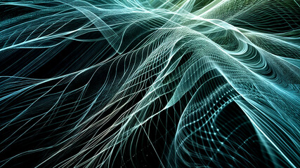 green waves background