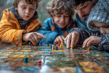 A hand of kids playing a board game