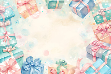 Colorful gift boxes with copy space