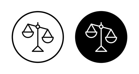Scales icon vector isolated on white background . Law scale icon. Justice sign